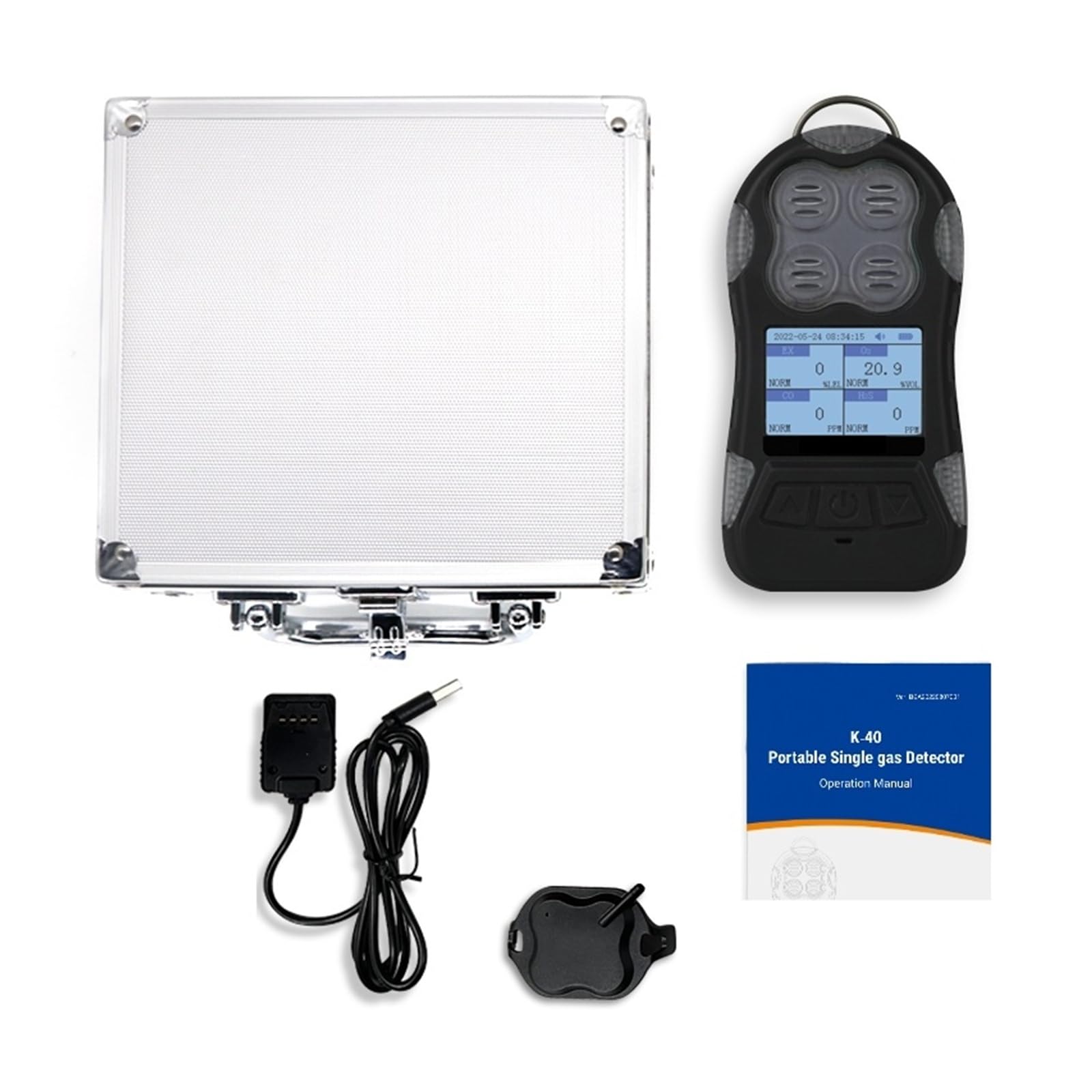 Detector multigas 4 en 1 EX, H₂S, CO, O₂, analizador de Gases combustibles con alarmas vibración, visuales y sonoras Alta sensibilidad para Laboratorio(Black)