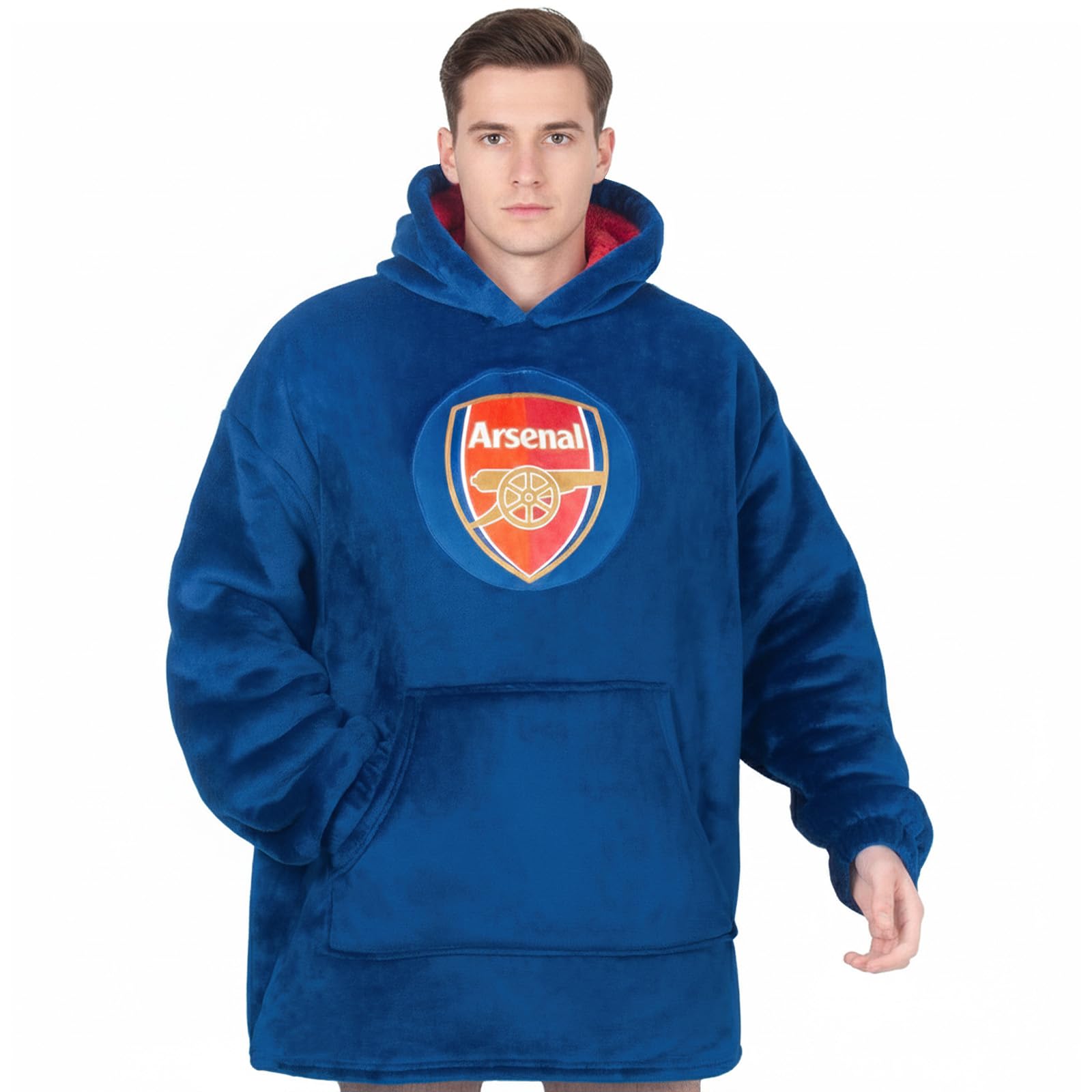 Arsenal FC Men's Oversized Hoodie Blanket - Fleece - Navy - XL/2XL