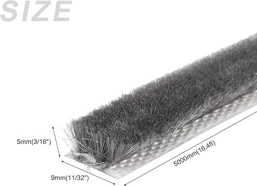 Miniatura 8 de METALLIXITY Burlete adhesivo para cepillo (1132 pulgadas x 316 pulgadas x 32.8 pies), tira de cepillo de puerta  para puerta corredera, ventana,