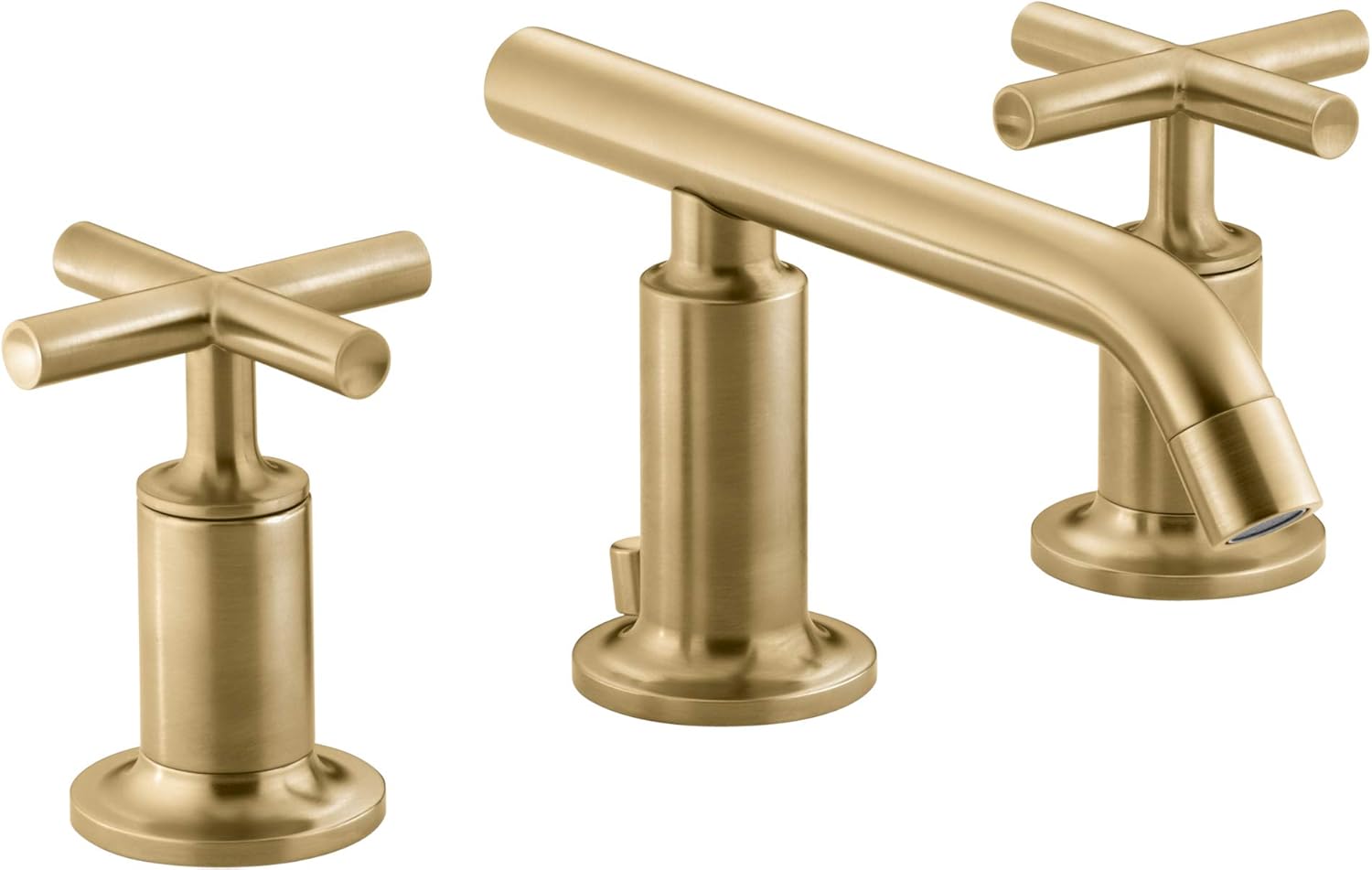Kohler K-14410-3-2MB Purist Bathroom Sink Faucet, Widespread Low Cross Handles and Low Spout, Vibrant Brush Moderne Brass VIBRANT BRUSH MODERNE BRASS Widespread Bathroom Sink Faucet With Low Cross Handles And Low Spout Faucet