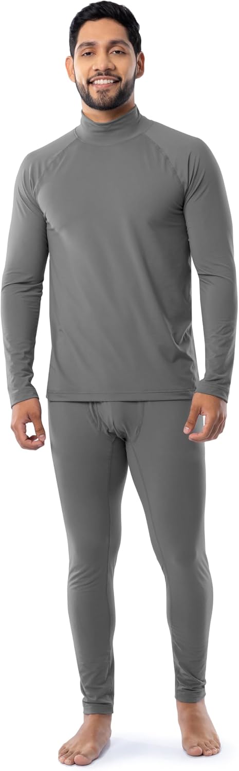 Fruit of the Loom Men's Mock Neck Thermal Underwear Base Layer Set