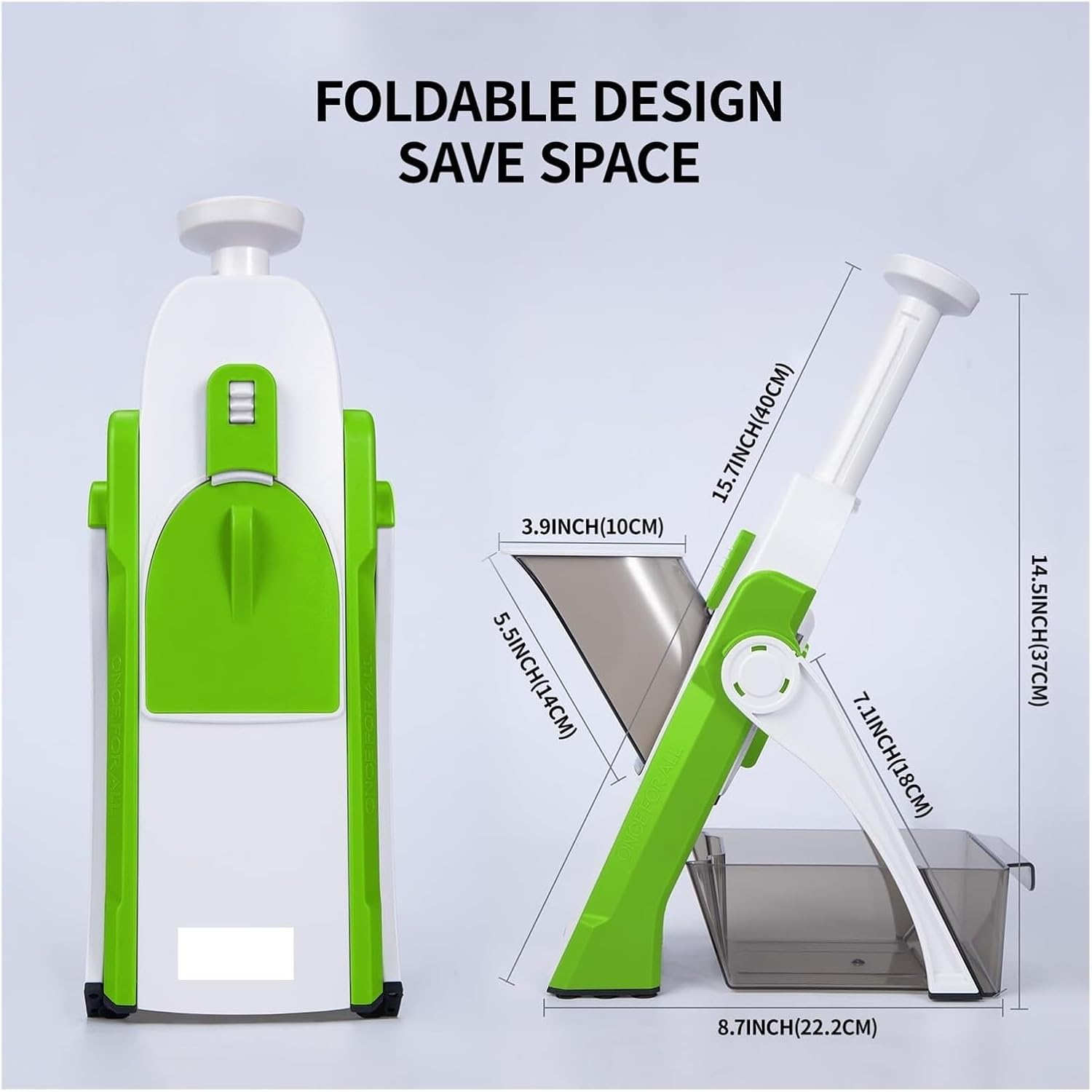 Fit for Safe Mandoline Slicer, Manual Vegetable Chopper with Adjustable Thickness, Potato Cutter & Food Slicer for Kitchen Meal Prep – (Only Slicer White)(Green)