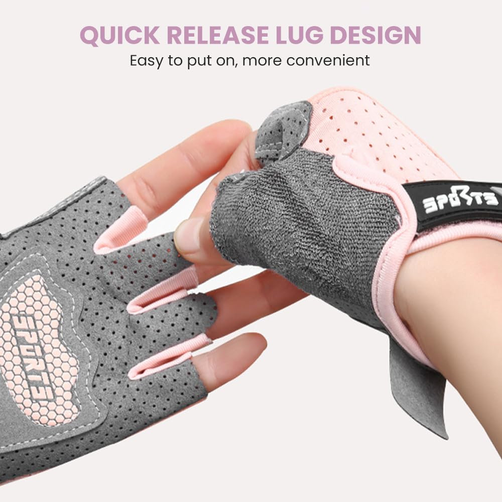 Guantes Bici Niño,Guantes Niño,Guantes Sin Dedos,Palms Protección Antideslizantes Cómodos y Transpirables para Patinaje sobre Hielo, Bicicletas, Scooters, Clases de Educación Física(Rosa,M)