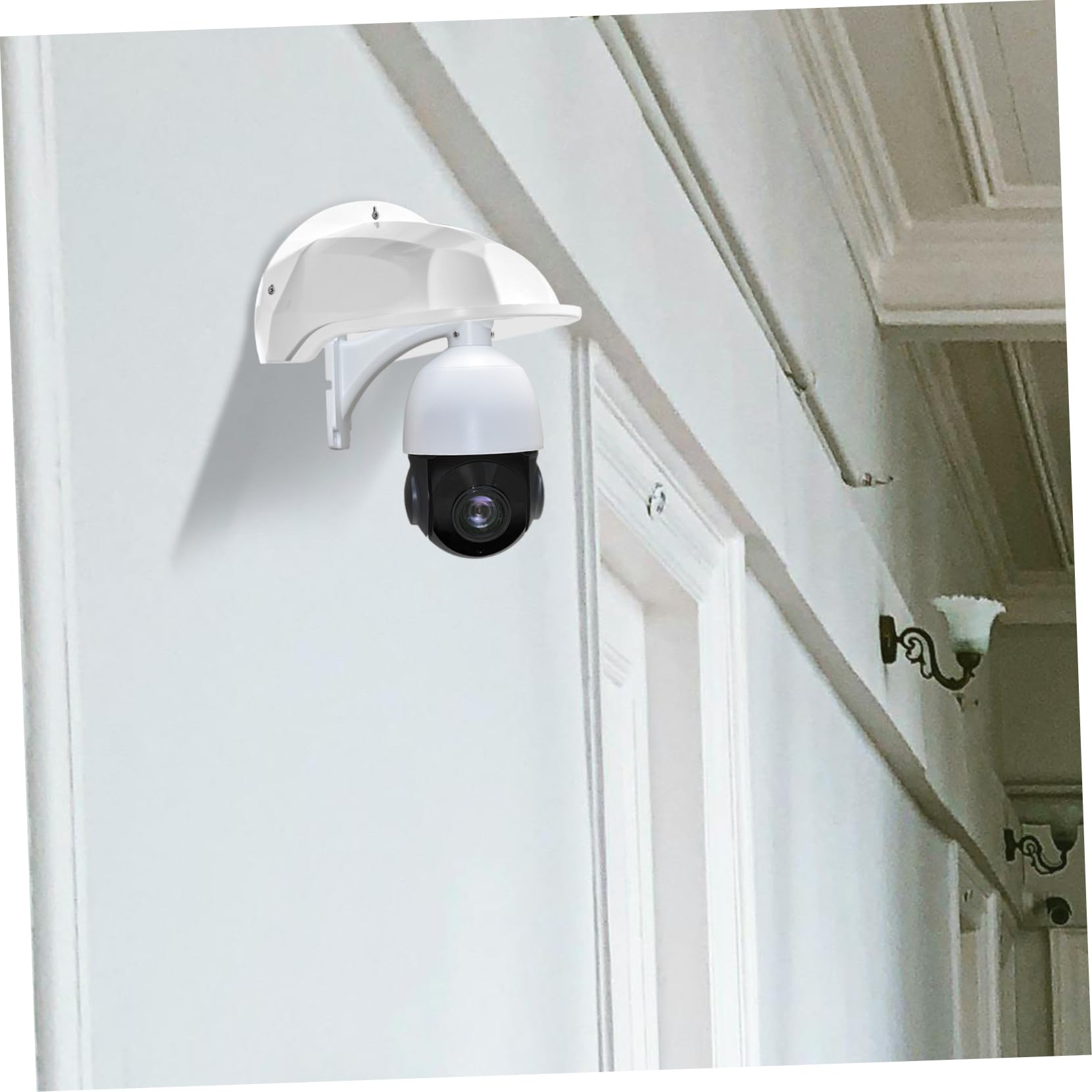 Abri pour Caméra de Sécurité Extérieur Blanc en Abs, Lot de 4