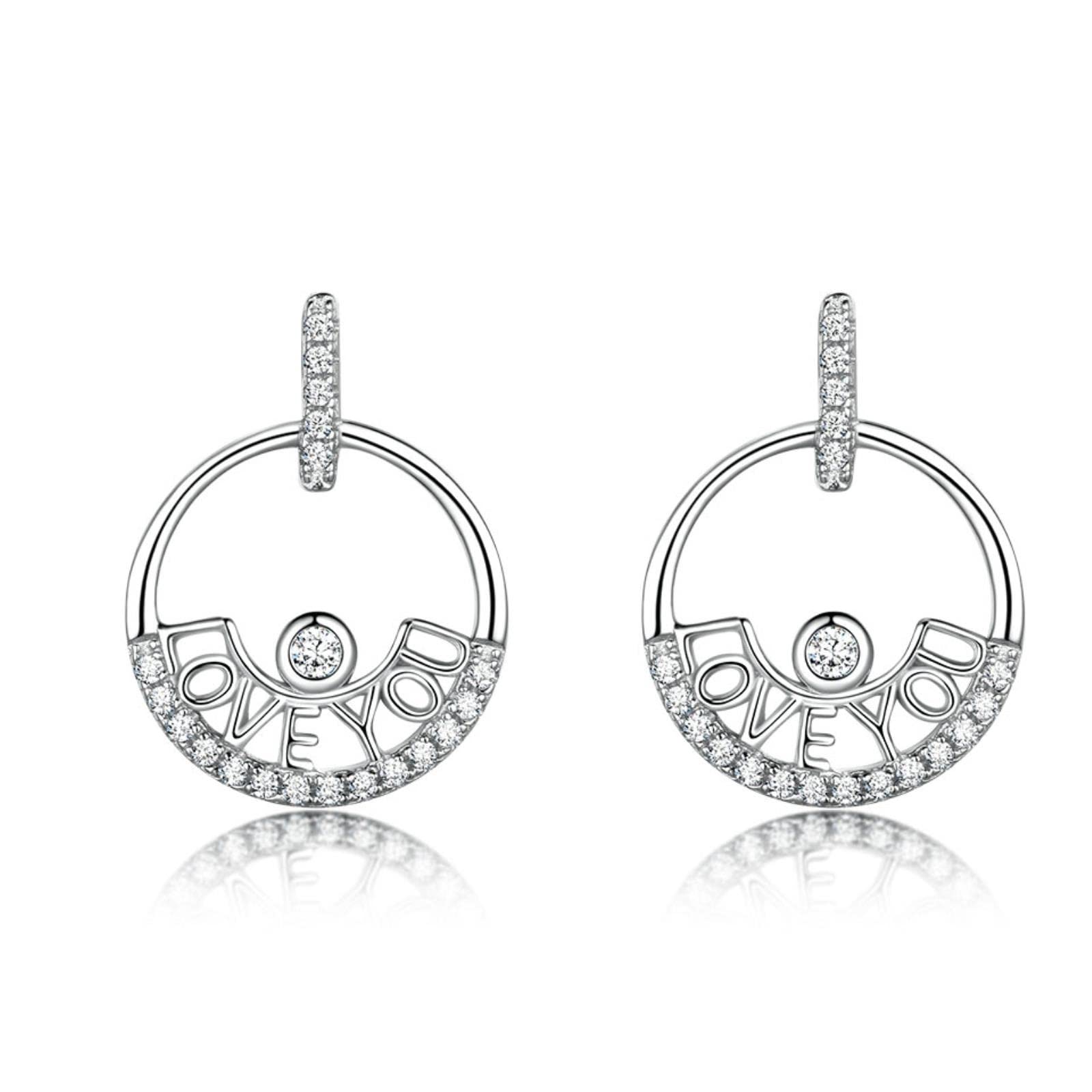 LOKILOKI Orecchini A Cerchio con Diamanti alla Moda in Argento Sterling 925 Massiccio per Le Donne Orecchini da Sposa di Lusso per Feste di Moda di Amore per Le Donne novità!