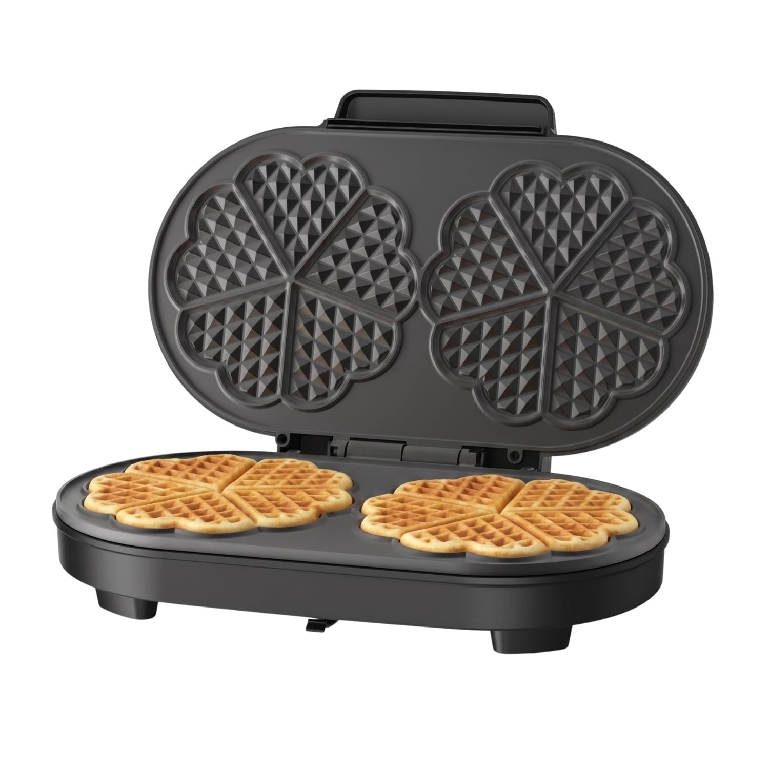 Black+Decker – Gofrera | Doble XL | 2 Gofres | Placas Antiadherentes | 33,6 x 18,2cm | 1400W | Temperatura Ajustable | Señal Luminosa | Asa Fría | Acabados en Inox