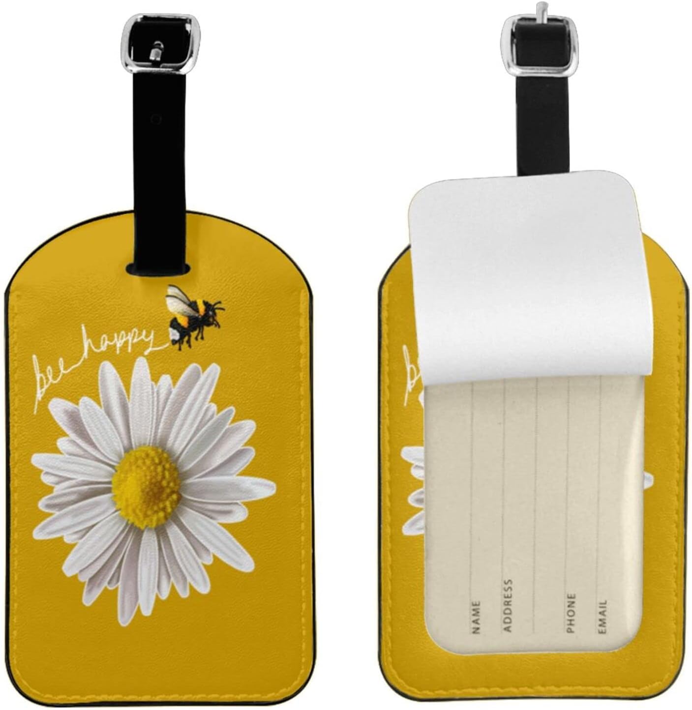 UESEU White Daisy Luggage Tag for Suitcases,Inspirational