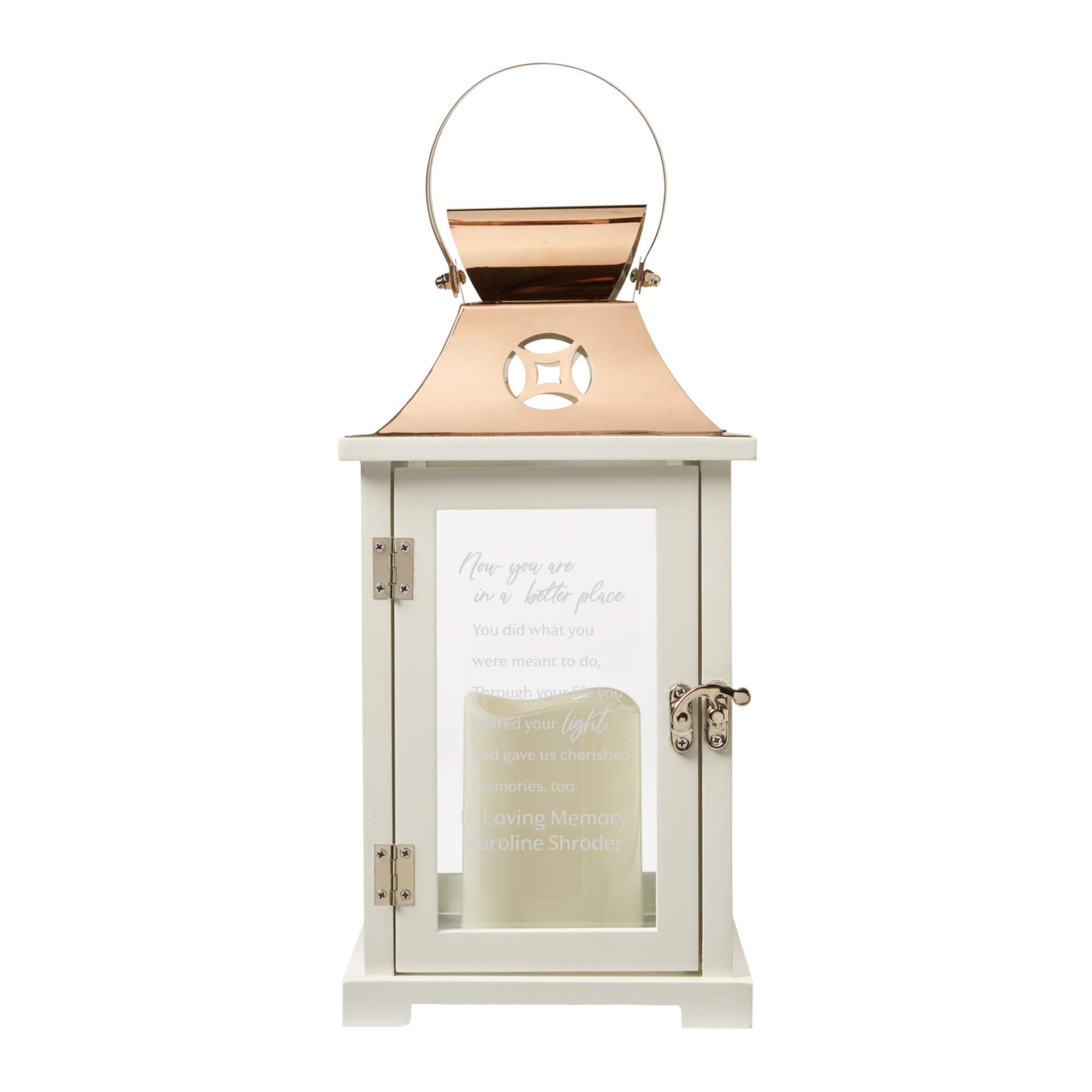 Let's Make Memories Personalized in A Better Place Sympathy Lantern - Condolences - Memorial