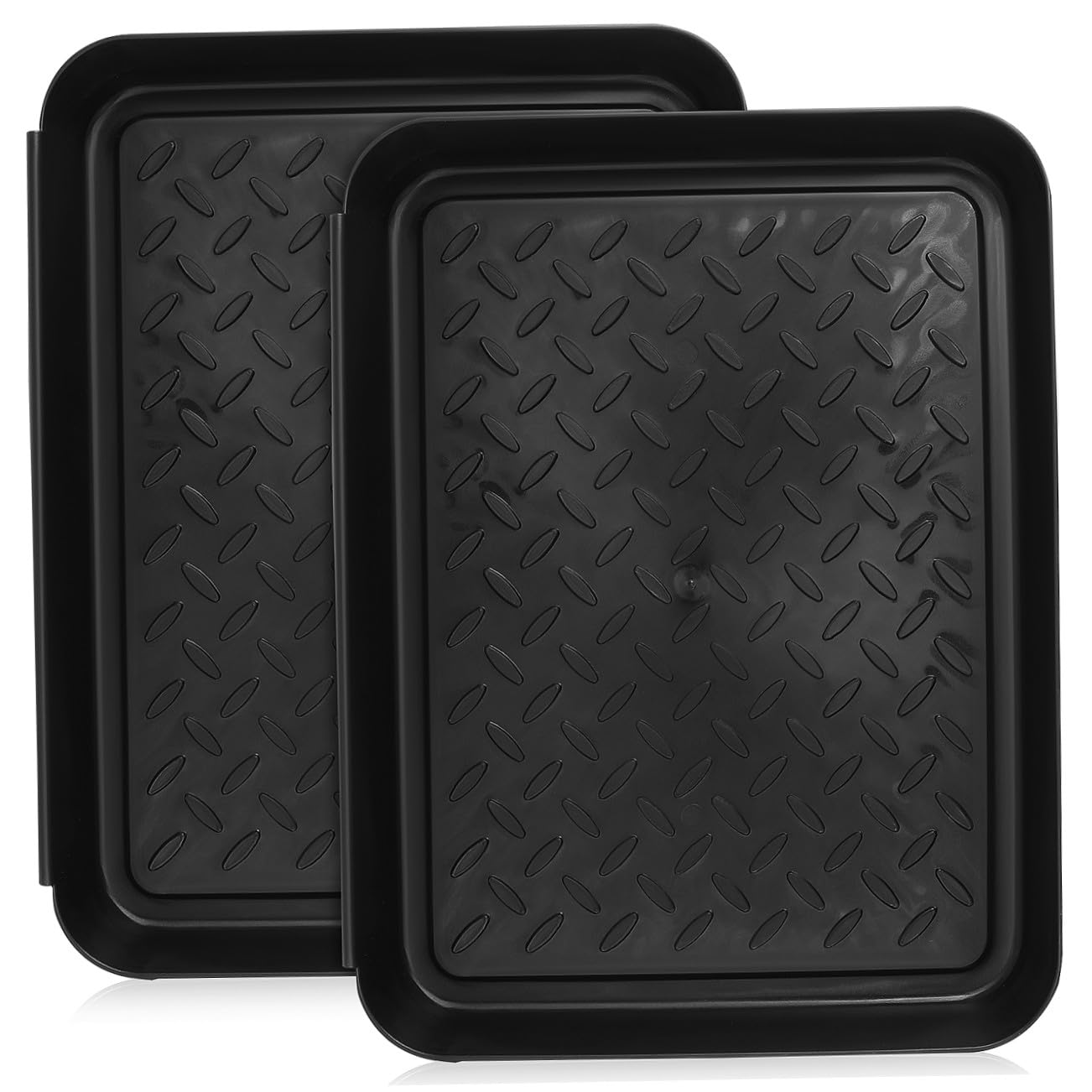 Plateaux à chaussures légers Beaupretty en plastique noir pour protection du sol lot de 2