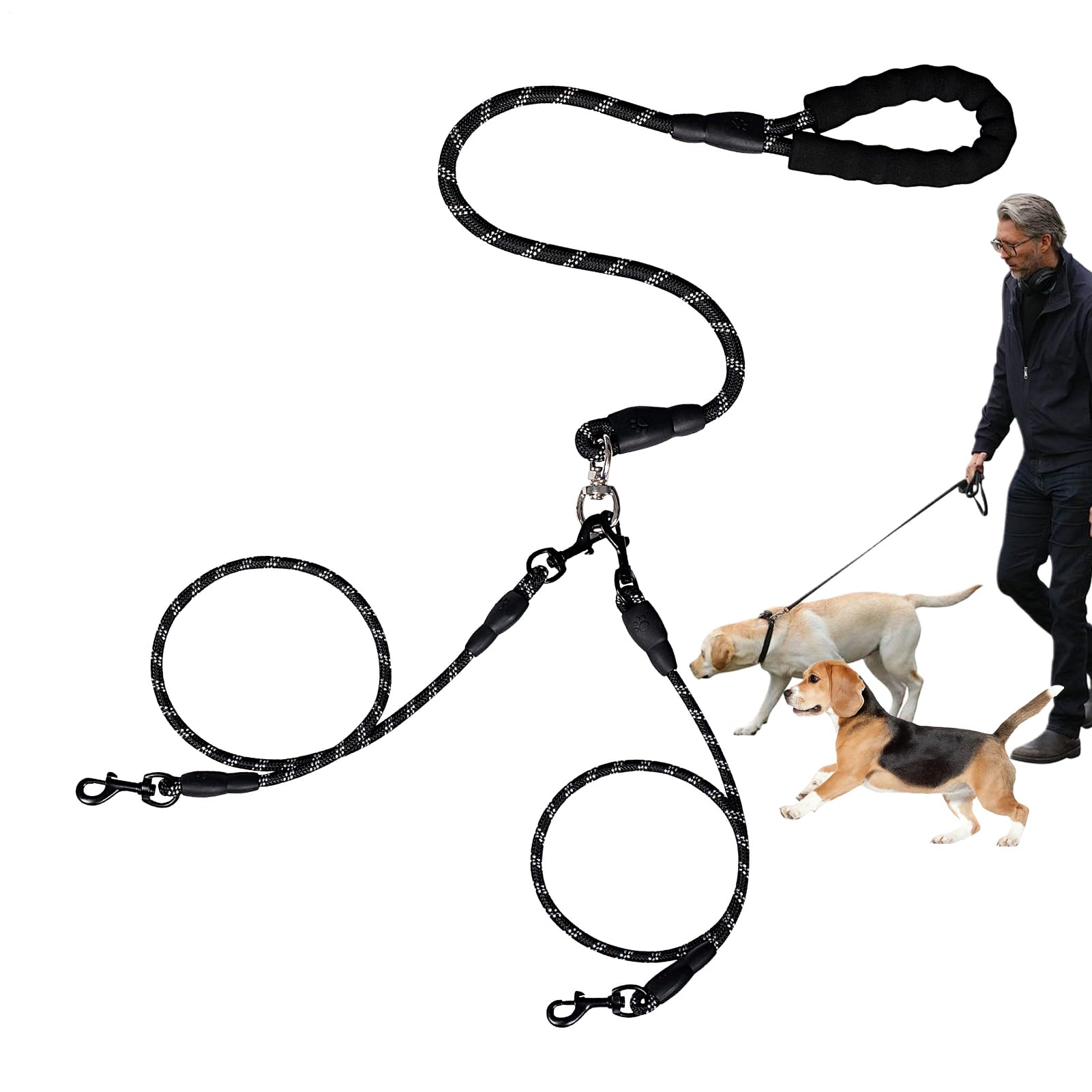 Câble double pour deux chiens : oubliez les laisses emmêlées lors des promenades
