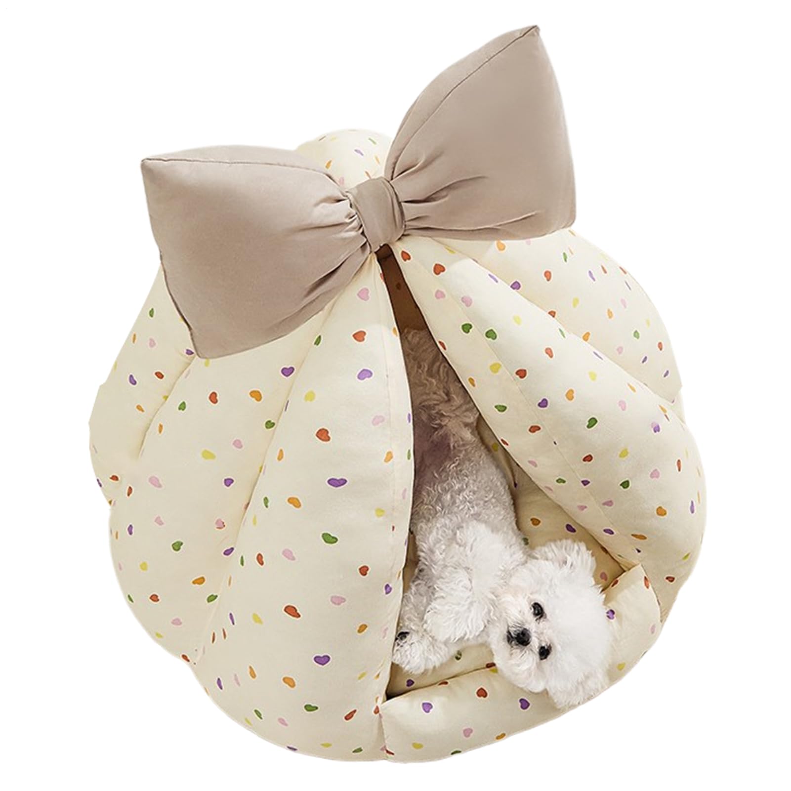 Lit d'intérieur pour chat anti-stress avec coussin en peluche doux et structure isolante
