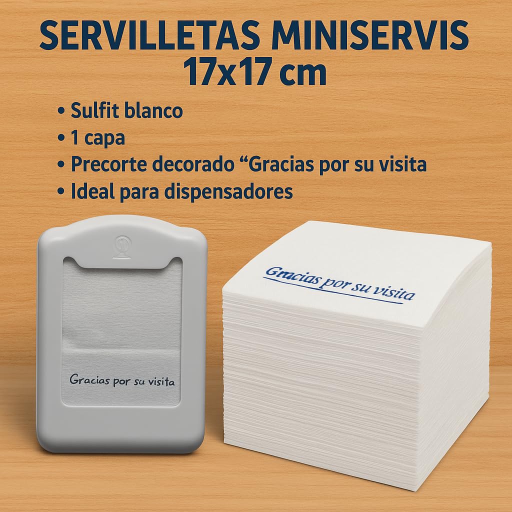Pack 3000 Unidades Miniservis Sulfito 17 cm x 17 cm, Servilletas Papel - Servilletas Papel Decoradas, Perfecto Para Envolver Alimentos, Ideal Para Bares Y Eventos De Catering