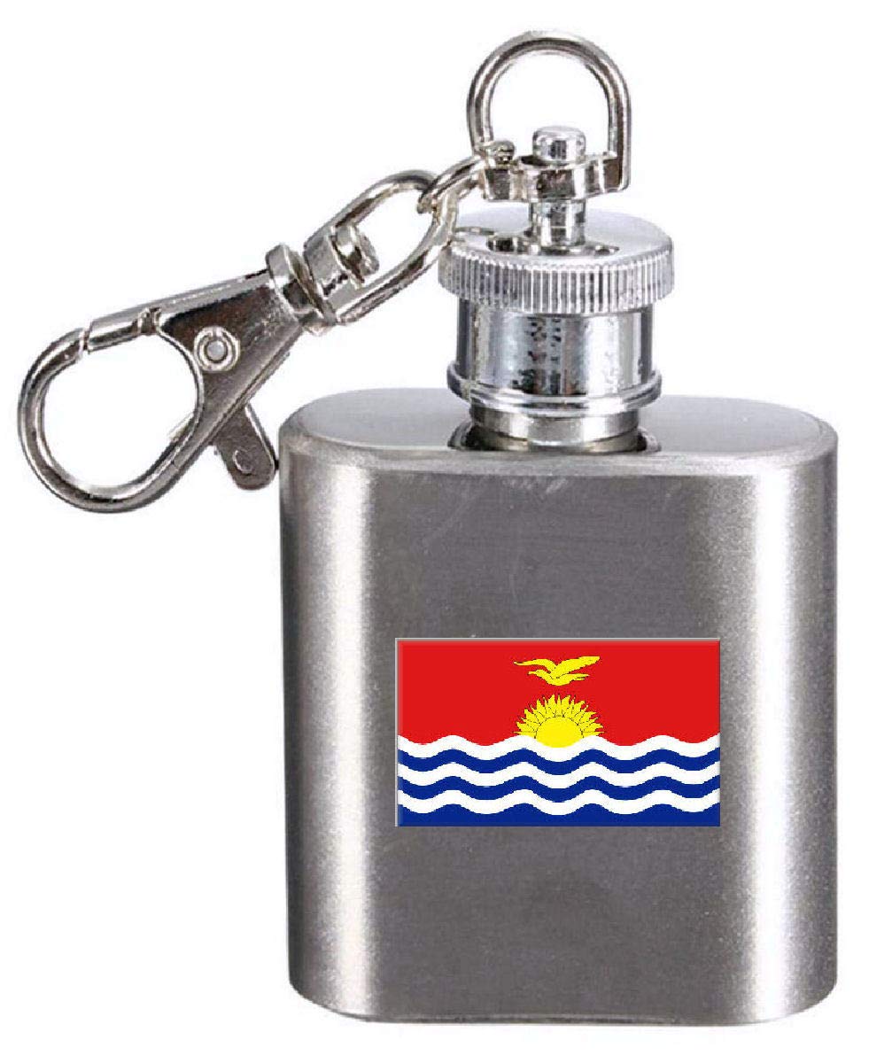 Flasque Kiribati porte-clés gravé une idée cadeau originale pour les voyageurs