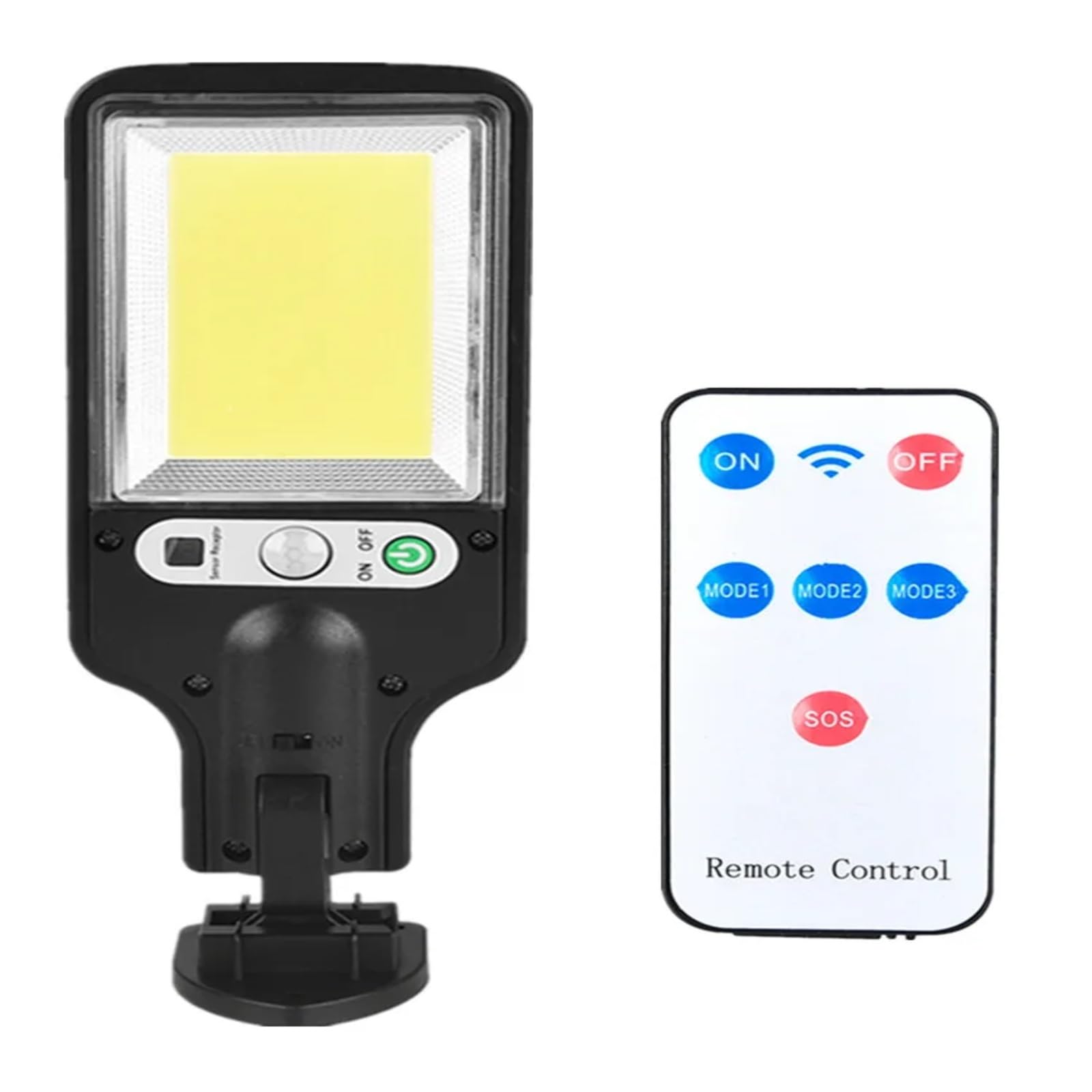 NGTFDCP Solar Street Light, Three Modes of LED Solar Outdoor Remote Control Courtyard Wall Lamps, Human Body Sensing Garden Terrace Garage Door Road,for Garden,Garage(117COB with Remote)