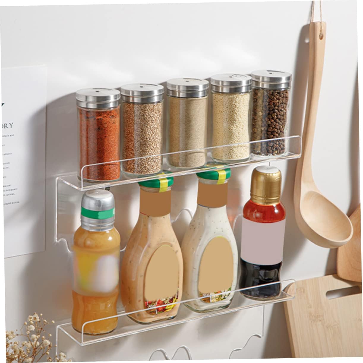 ORFOFE 4Pcs Transparent Wall Floating Shelf Wall Mounted Cosmetics Storage Organizer for Home Decor Makeup and Accessories Display Sleek and Modern Design