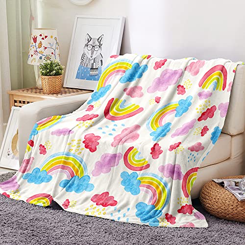 Yokyhom Rainbow Blanket For Boys Girls, Super Soft Fleece Kids Throw Blanket For Toddler Children Teen Boys Gift Ideas, Birthday Kids Blanket For Soft Bedroom Living Room, 50'' X 60'' #TOP1