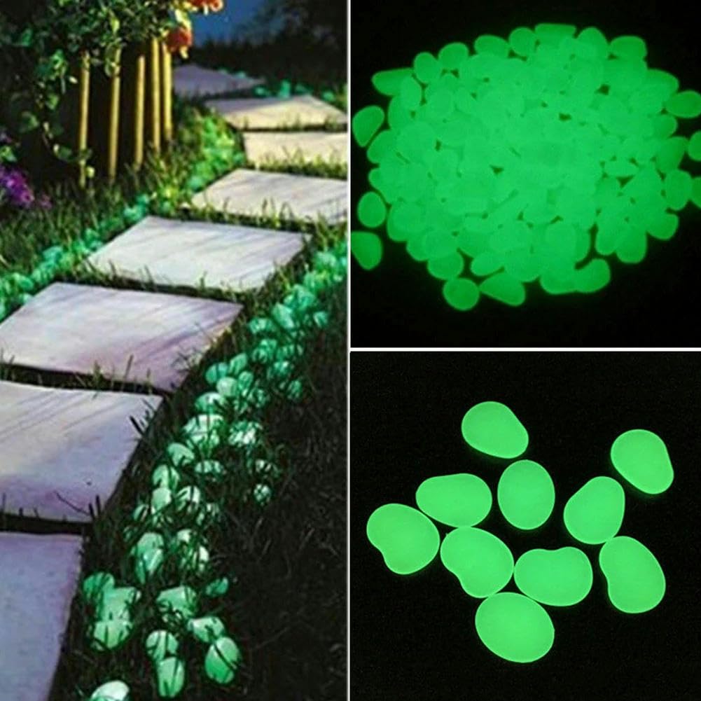 Guijarros que brillan en la oscuridad, Piedras luminosas que brillan en la oscuridad - Guijarros de jardín(Blue)