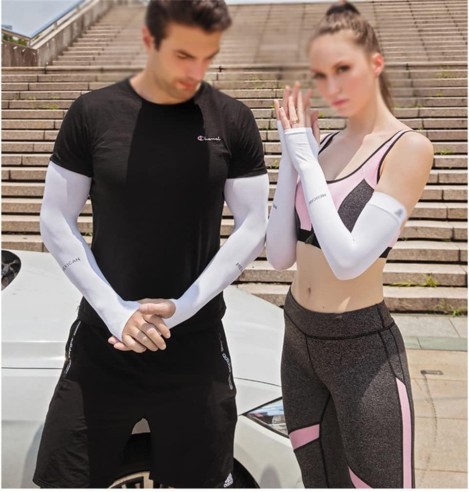 HBJWOV 4 Pairs of Ice Sleeves Men's and Women's Sleeves Driving Gloves Arm Guard Sleeves Ice Silk Sleeves(C)