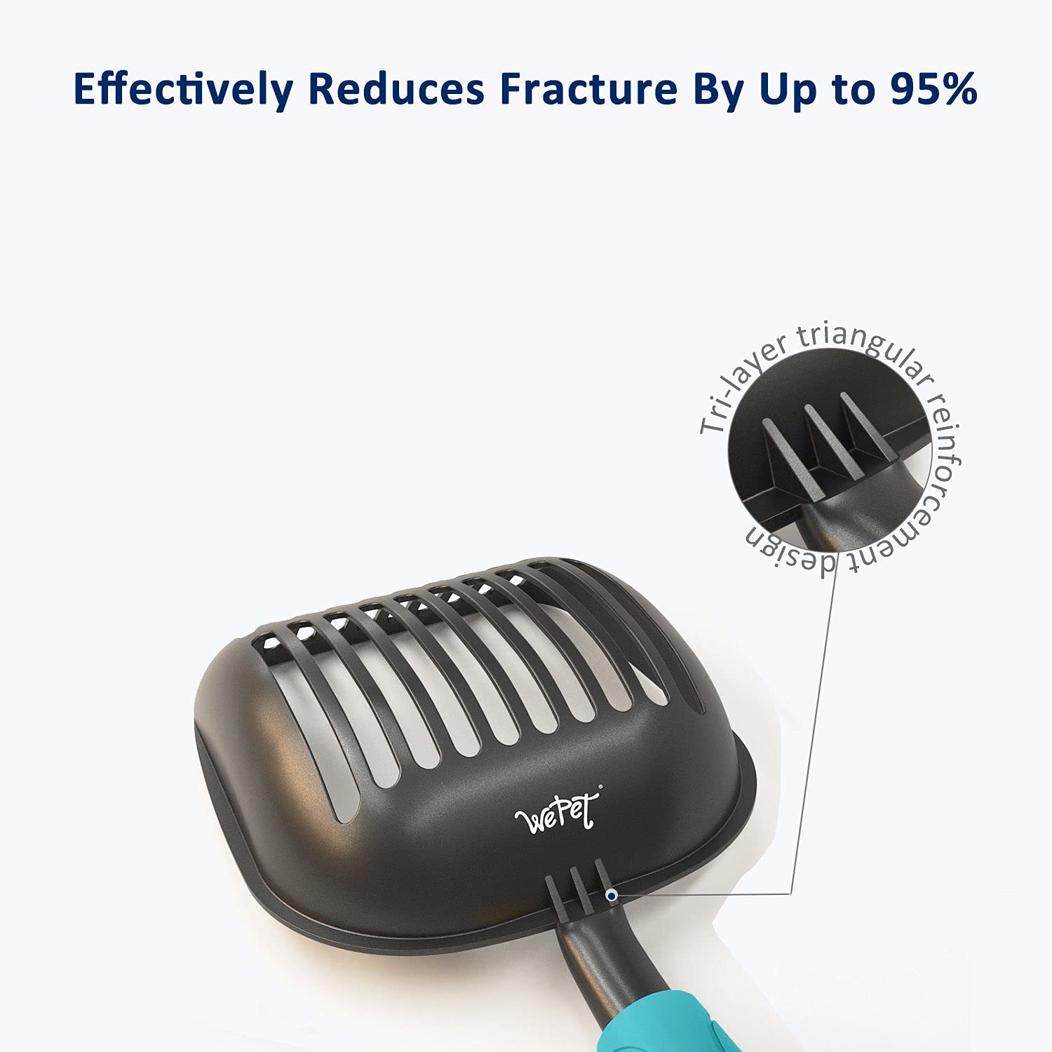 WePet Cat Litter Scoop, Non-Stick Plated Aluminum Alloy Sifter, Kitty Durable Metal Scooper, Deep Shovel, Long Handle - Image 4