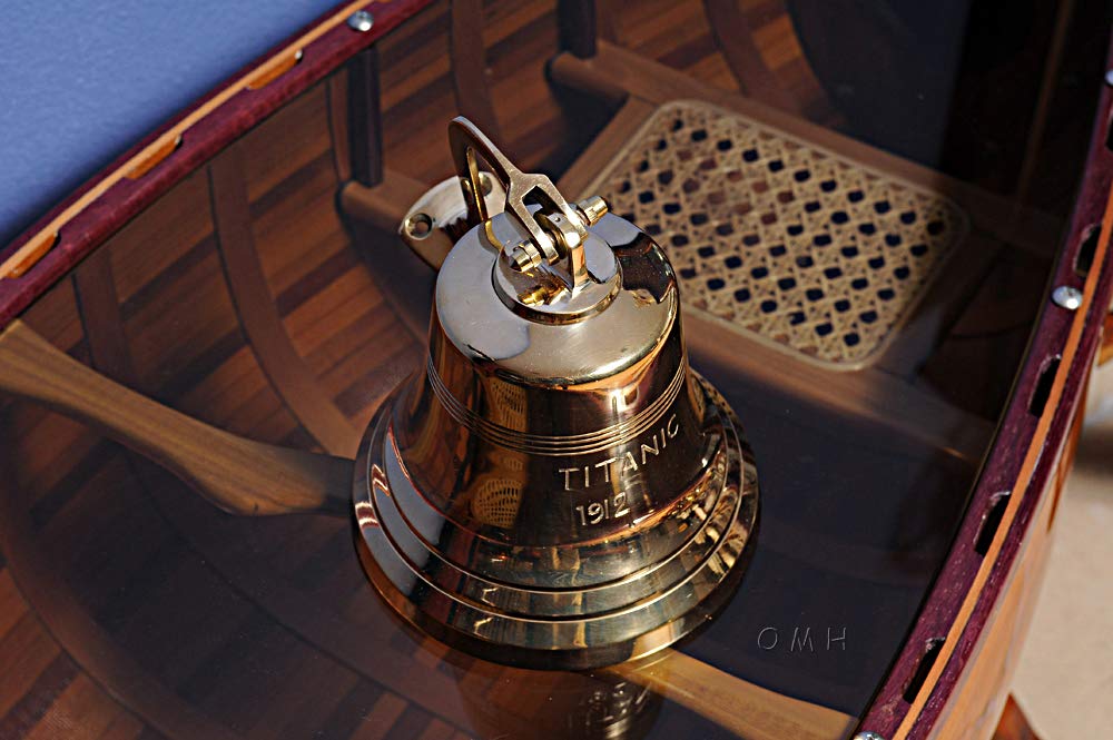 Old Modern Handicrafts Cloche du Titanic de 6 Pouces - Cloche Dorée du Titanic en Laiton de Qualité Supérieure - 6.0L x 6.0W x 6.5H Pouces