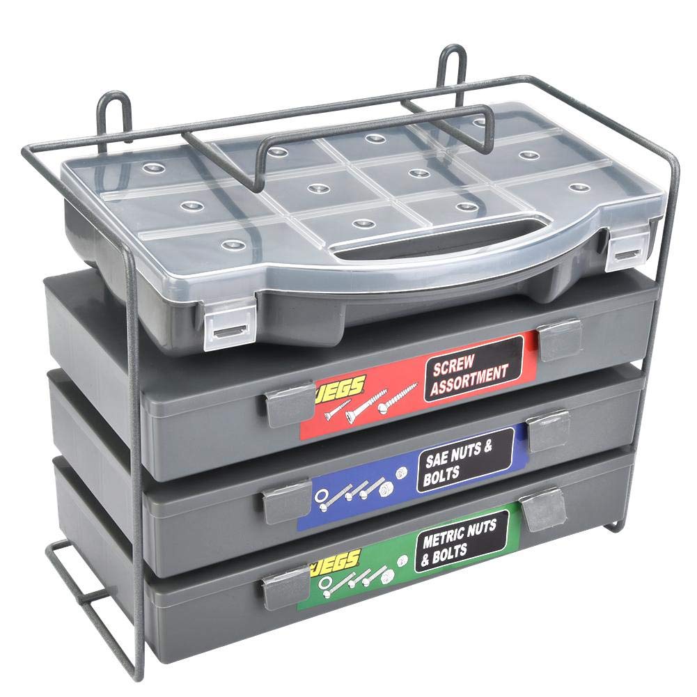 Cocoarm Kit de 1200 Tornillos de Máquina y Tuercas Hexagonales, Organizador de Marco de Metal con 4 Estuches Extraíbles, Compartimentos Ajustables para Reparación Doméstica, Taller, Uso Industrial