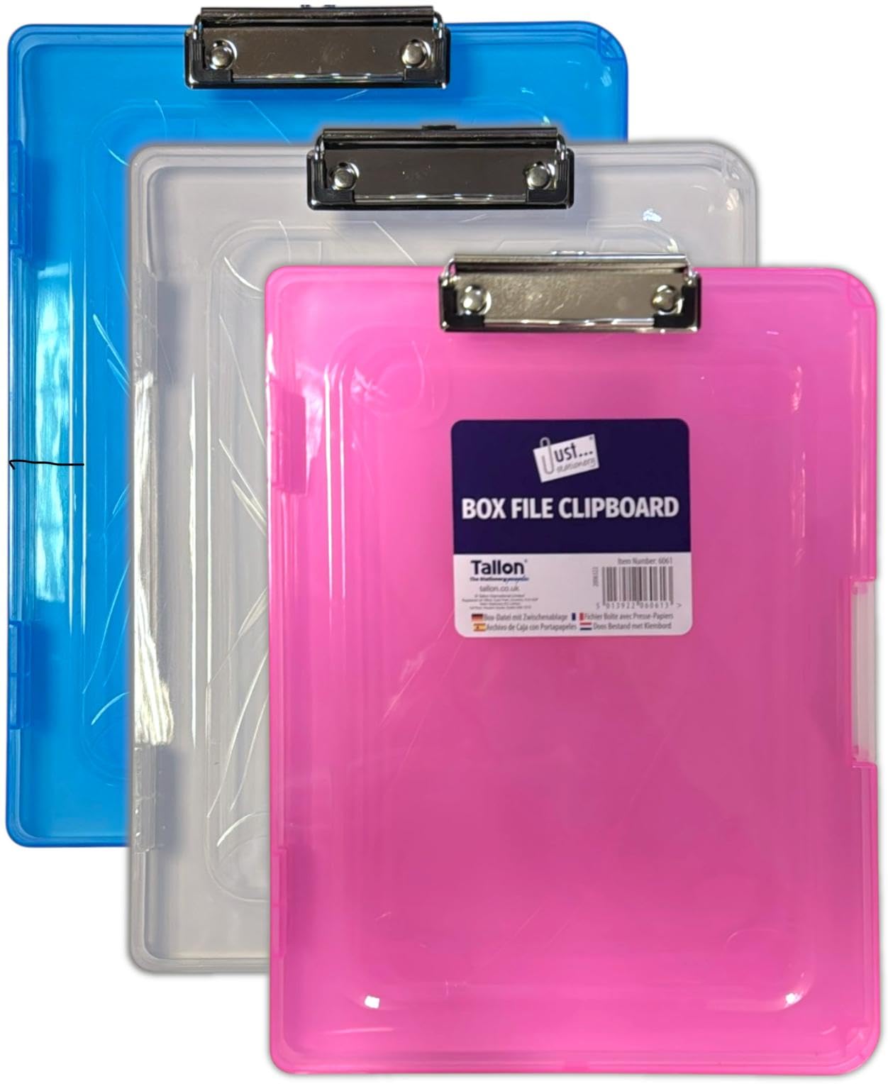 A4 Clipboard Box File with Storage – Transparent Waterproof Clipboard Case, Heavy Duty Plastic Writing Pad for Outdoor Office, Classrooms, and Jobsites (Random)