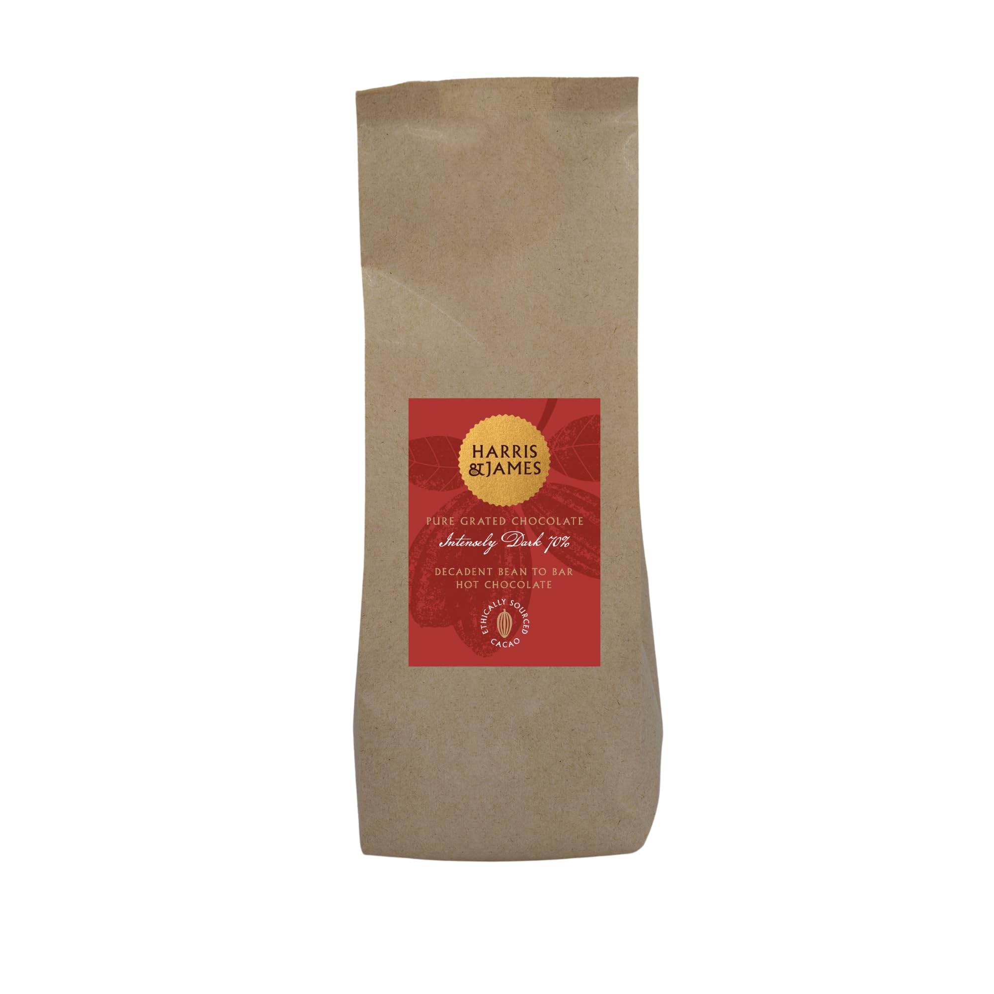 Harris & James Drinking Chocolate | Intense Dark 70% Chocolate Flakes 1kg | Decadent Bean To Bar Hot Chocolate From Cocao Beans | Hand Made in Small Batches