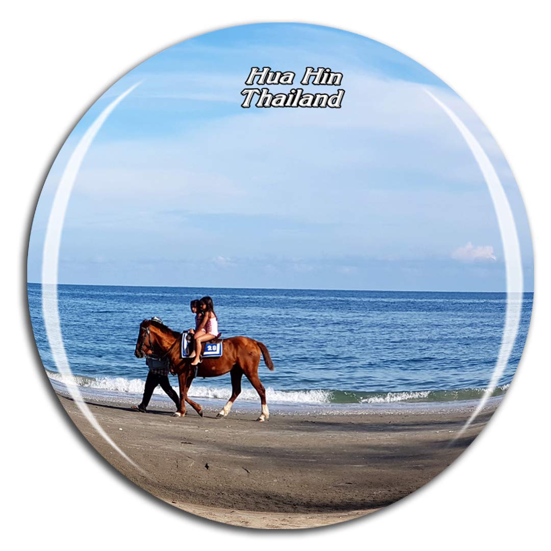Weekino Thailand Horse Riding Beach Hua Hin Fridge Magnet 3D Crystal Glass Tourist City Travel Souvenir Collection Gift Strong Refrigerator Sticker