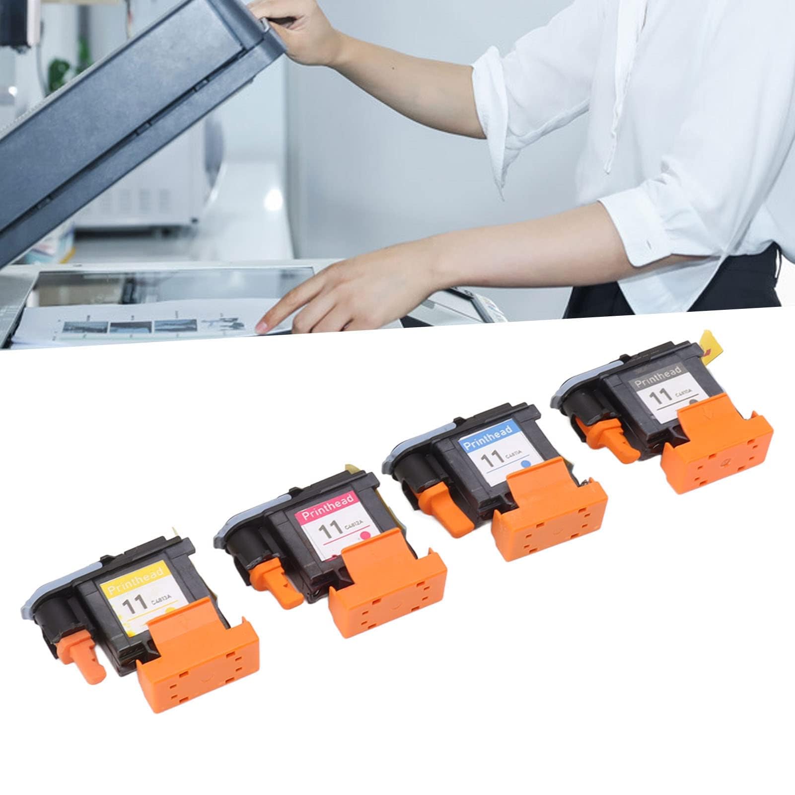 TOPINCN 4 Uds Cabezal de Impresión Cabezal de Impresora Magenta Negro Cian Amarillo Reemplazo del Cabezal de Impresión para HP Designjet 100 110 111 500 510 800 813 850