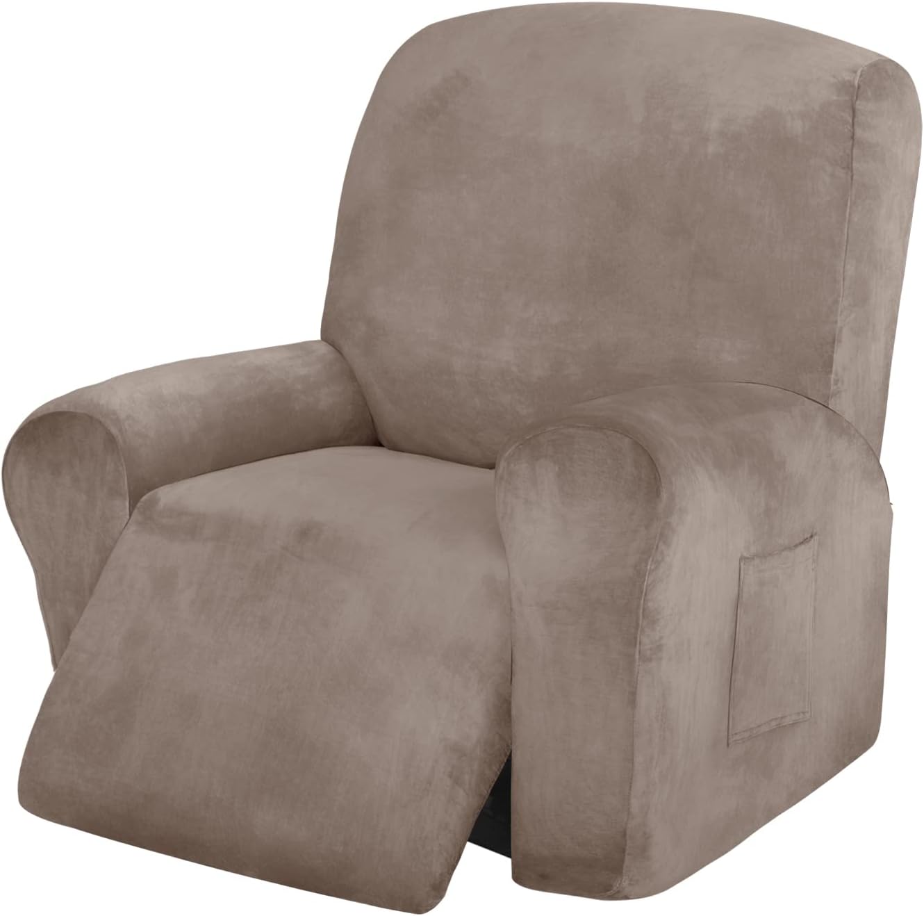 EasyGoing Recliner Chair Cover 4 Pieces Velvet Stretch