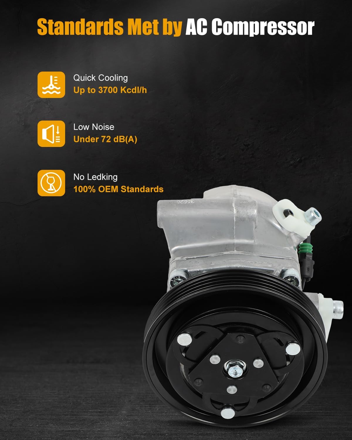 ROADFAR AC Compressor Pump 2008-2015 for Smart Fortwo 1.0L AC Compressor with Clutch