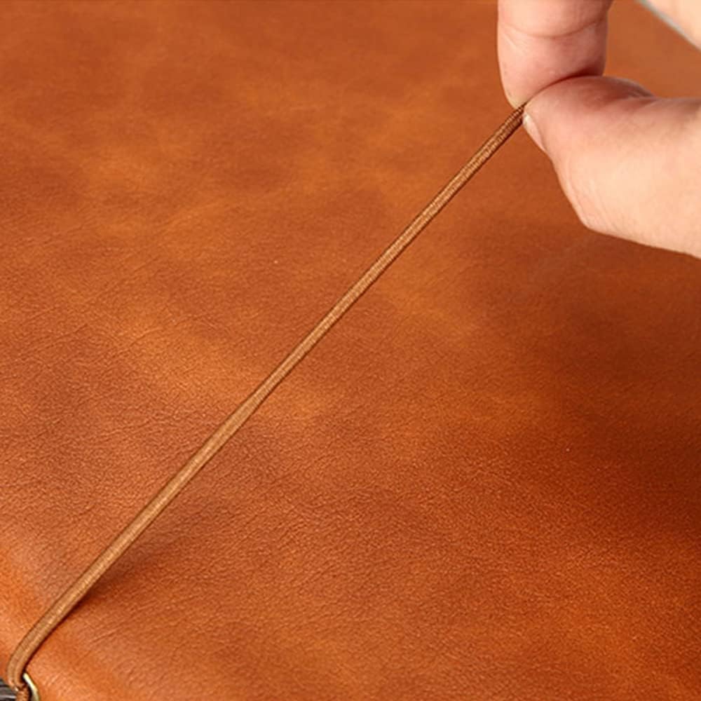 BE-TOOL A5 Leather Travelers Notebook Refillable Vintage Note Book with Lined Insert, Binder Journal 192 Pages Per Book for Office Home Travel Business Writing(Orange, 3 Pcs)