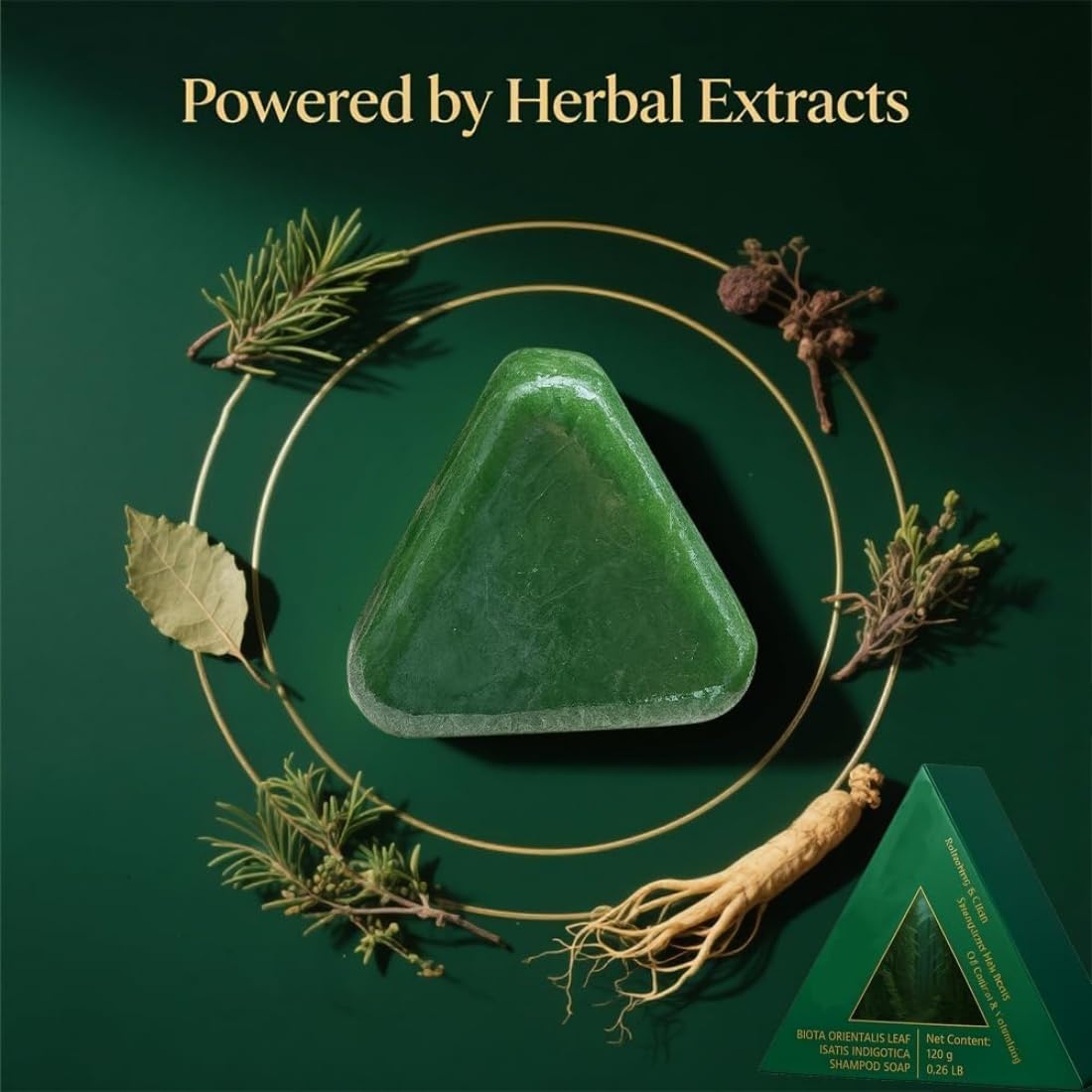 2025 New Nature Triangle Shampoo Bar, Seven Green Soap Shampoo, Usman Grass Shampoos Bar, Calming & Strengthens Hair, Control Oil and Remove Dandruff, with a Foaming Net (3PCS)