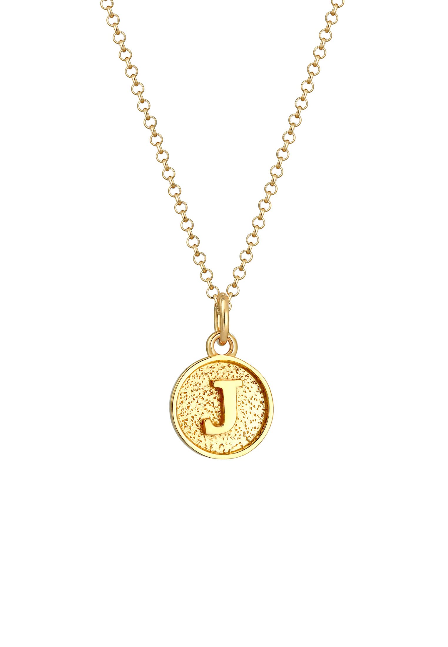 Elli Necklace Women Letter J Platelet Initials Basic In 925 Sterling Silver