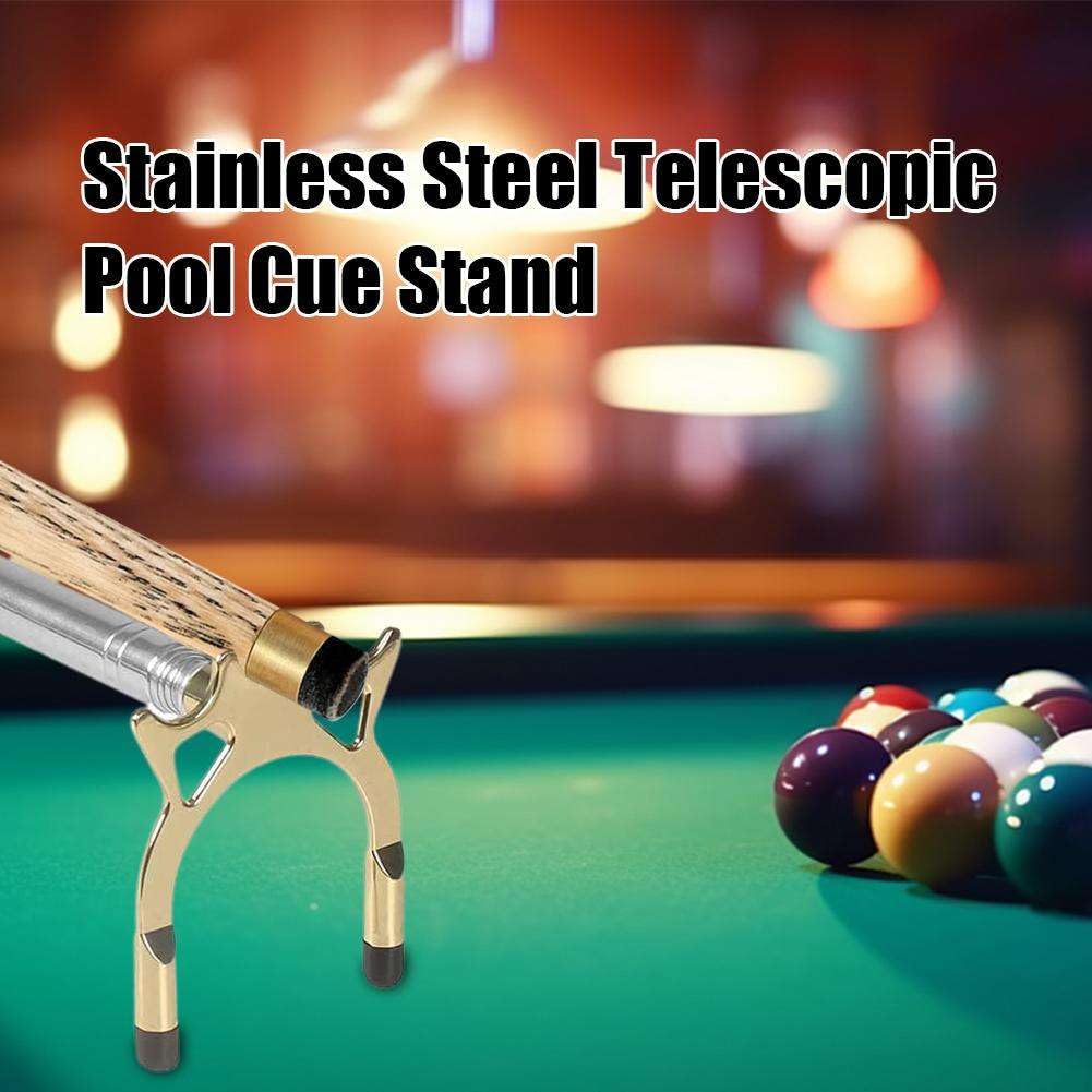 Pont rétractable pour queue de billard avec tête en laiton – Bâton télescopique pour snooker, extension en acier inoxydable pour jeu et compétition, cadre de support réglable pour tables de billard
