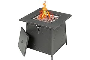 28" Smokeless Square Steel Outdoor Propane Fire Pit Table
