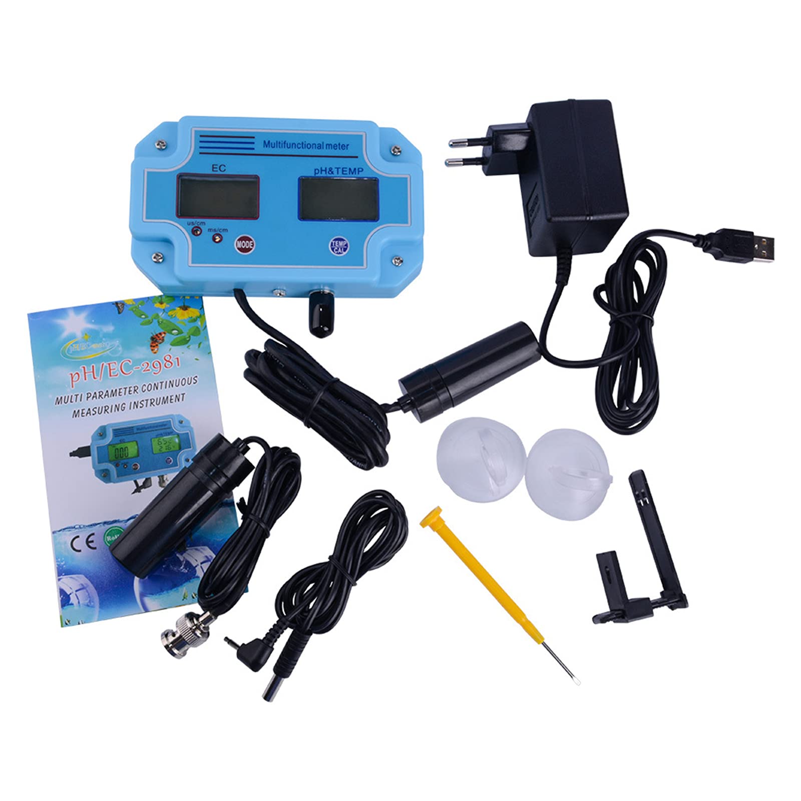 Comprobador digital LED PH y EC con herramienta de equipo de monitoreo de alta precisión 2 en 1