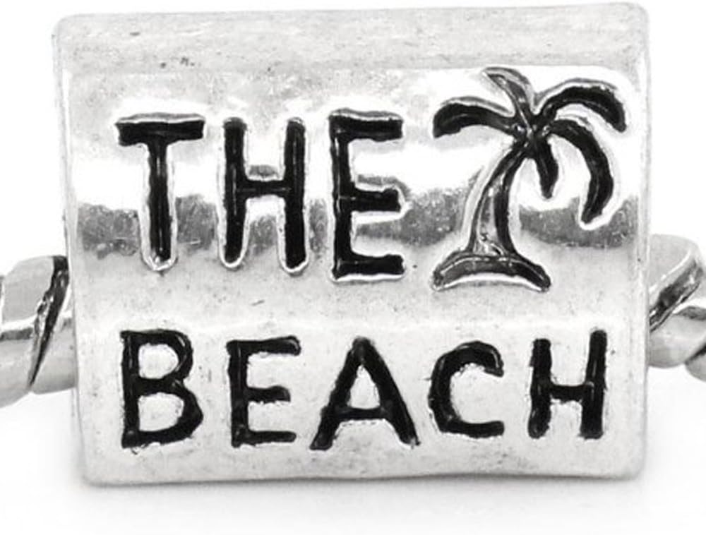 the Beach Charm Bead Spacer for Snake Chain Charm Bracelet
