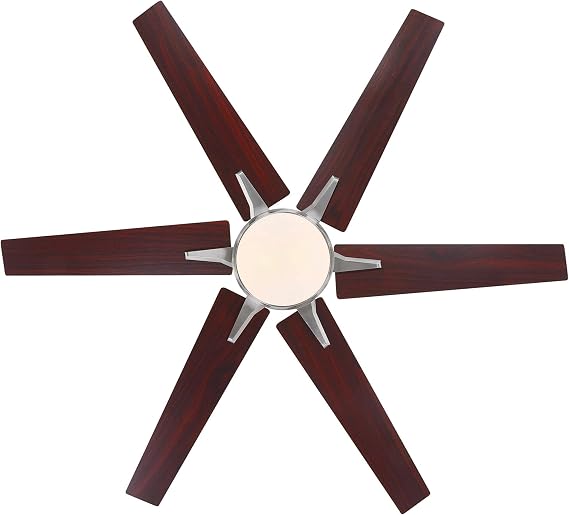 Westinghouse 74003B00 Transitional Cayuga, Smart WiFi Ceiling Fan Compatible with Amazon Alexa and Google Home with LED Light, 60 Inch, Brushed Nickel Finish, Frosted Opal Glass