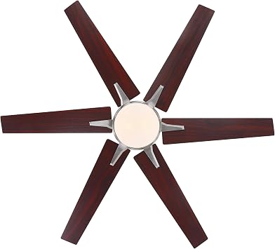 Westinghouse 74003B00 Transitional Cayuga, Smart WiFi Ceiling Fan Compatible with Amazon Alexa and Google Home with LED Light, 60 Inch, Brushed Nickel Finish, Frosted Opal Glass