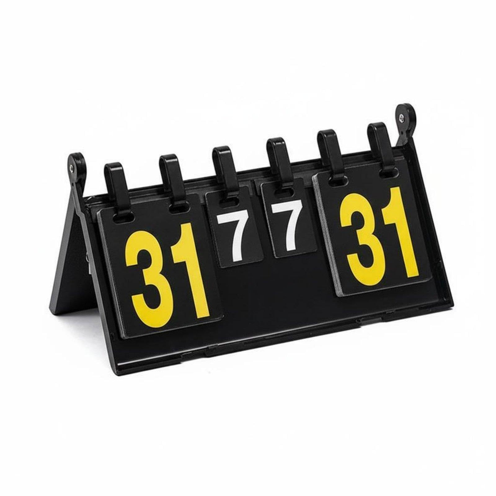 Flip Scoreboard Versatile-Sport Use Tabletop Score Keeper Large Numbers Manual Score Turner for Tournaments, Competitions Yellow White 4-Digit Paper-picture-13