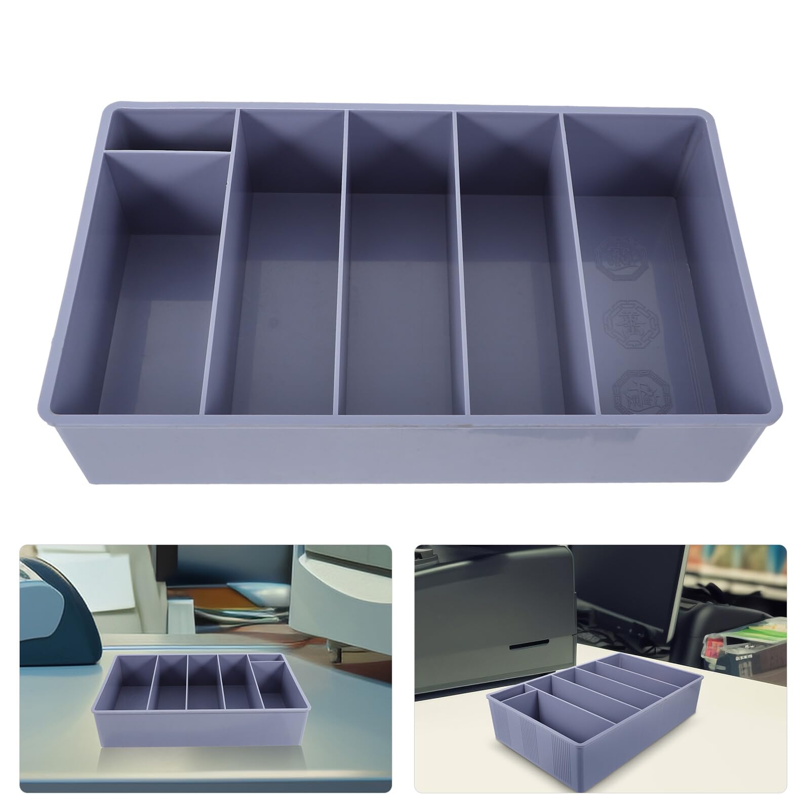 Caja De Monedas y Caja 5 Compartimentos Múltiples, Soporte De Escritorio Para Organización y Almacenamiento, Adecuado Para Supermercados y Comercios Minoristas
