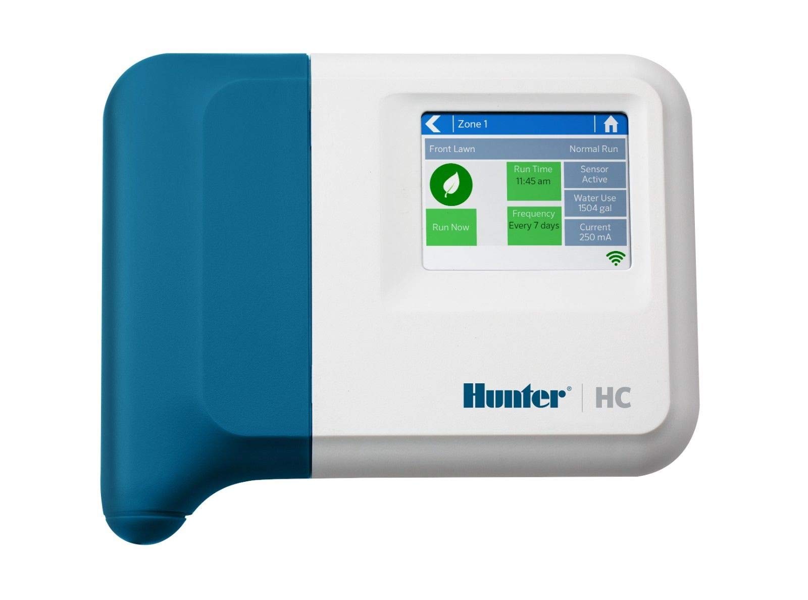 Hunter HC601 Ordenador de riego Hydrawise con control Wifi, 6 estaciones, ajusta el programa a la previsión meteorológica, 6 programas y horas de inicio por día, 2 puertos para sensores