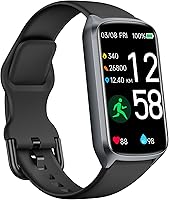 Amzhero Fitness Tracker: 24/7 Heart Rate, Blood Oxygen, BP Monitor, Sleep Tracker, 5ATM Waterproof, 50 Sports Modes, 15-Day Battery