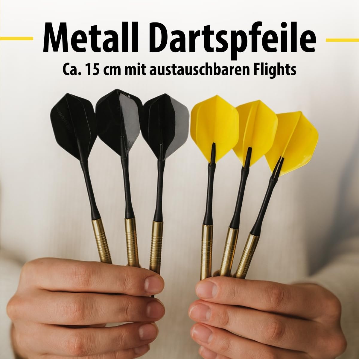 MasterArts Dartscheibe Set – Dartboard 45 cm – mit 6 Dartpfeile aus Metall – Beidseitig Bespielbar – mit Aufhängehaken – Kunststoff und Stahl – Mehrfarbig – Spaß für Zuhause und Gaststätte