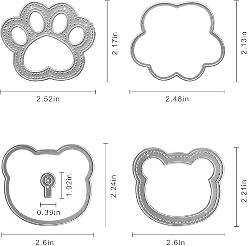 Miniatura 2 de Troqueles de corte de metal con cabeza de oso y garra, troqueles anidados para hacer tarjetas, agitar, tarjetas, álbumes de recortes, papel,