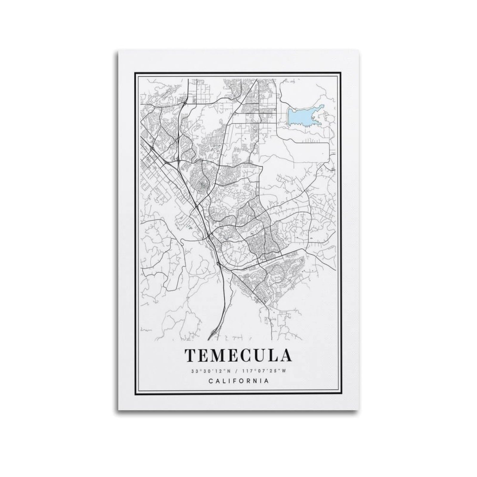 xiaoxiaoshen Temecula California Map Canvas Poster Wall Art Prints Room Aesthetic Murals Bedroom And Living Decorations 20x30inch(50x75cm)