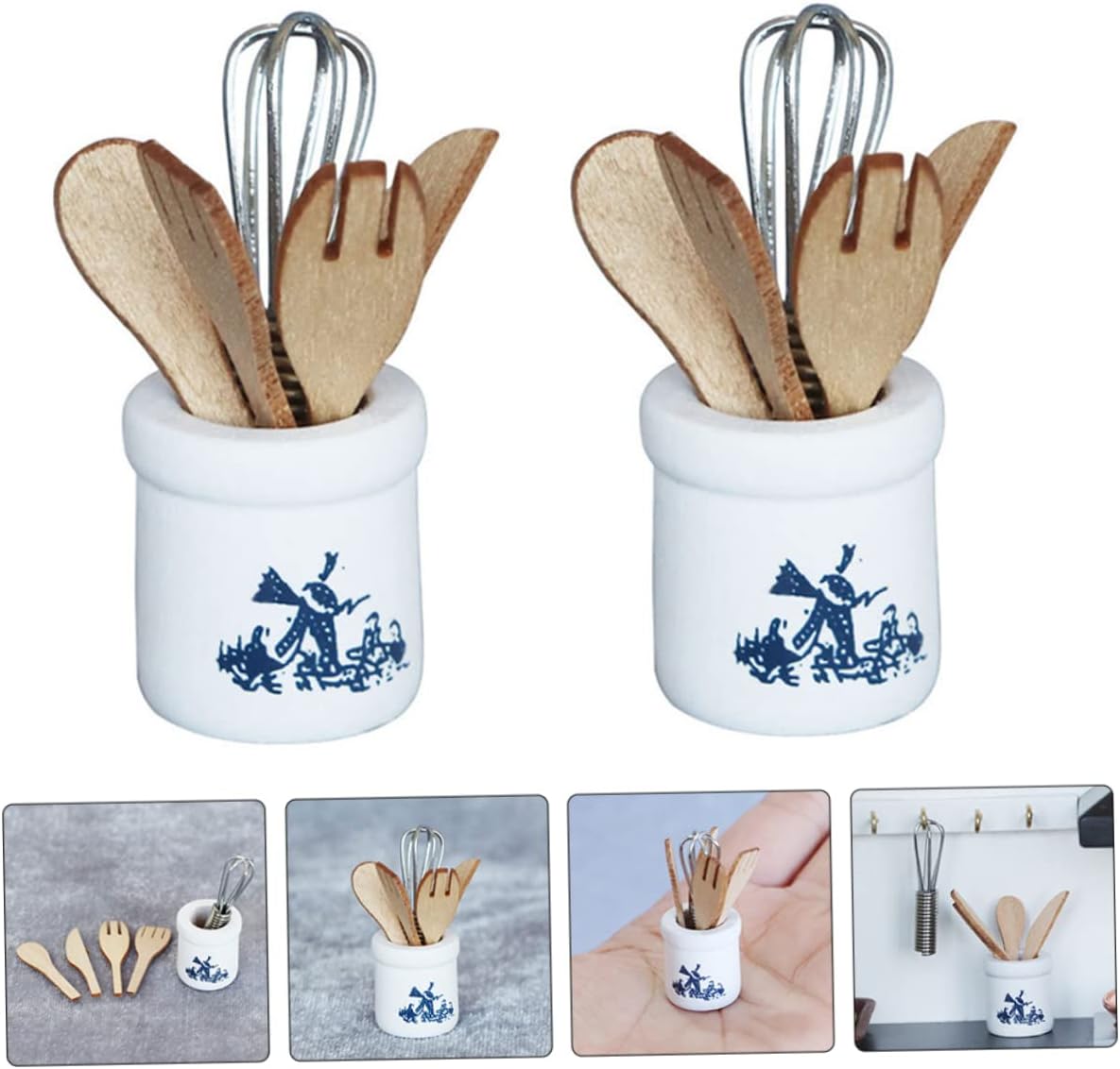 Vaguelly 2 Sets Dollhouse for Miniature Kitchen Ware Dollhouse Kitchen Ware Decor Miniature House Model Dollhouse Cooking Plaything Mini House Kitchen Ware Alloy 7