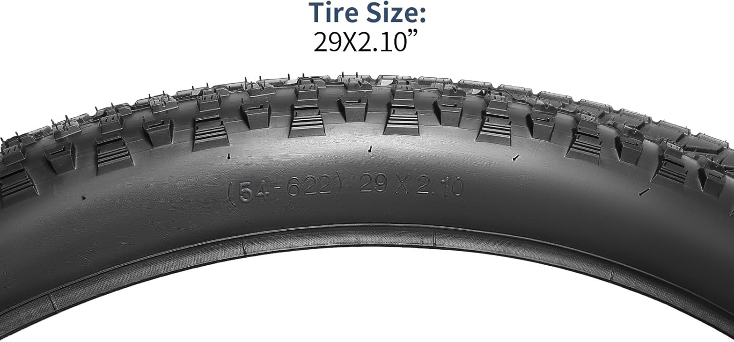 YUNSCM 29" Lightweight Mountain Bike Tires 29X2.10 (ETRTO 54-622) 60TPI Nylon, Puncture-Resistant, Compatible with 29x2.0 29x2.10 29x2.125 Bike Tires-2 PCS (Y-566)