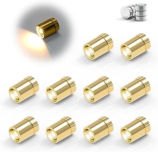 10 Pack Small Spotlight Battery Operated LED Lights, Warm White LED Wireless Miniature Spot Light for Artwork Painting,Jewelry Showcase Display,Closet,DIY Hand Craft (Warm White)